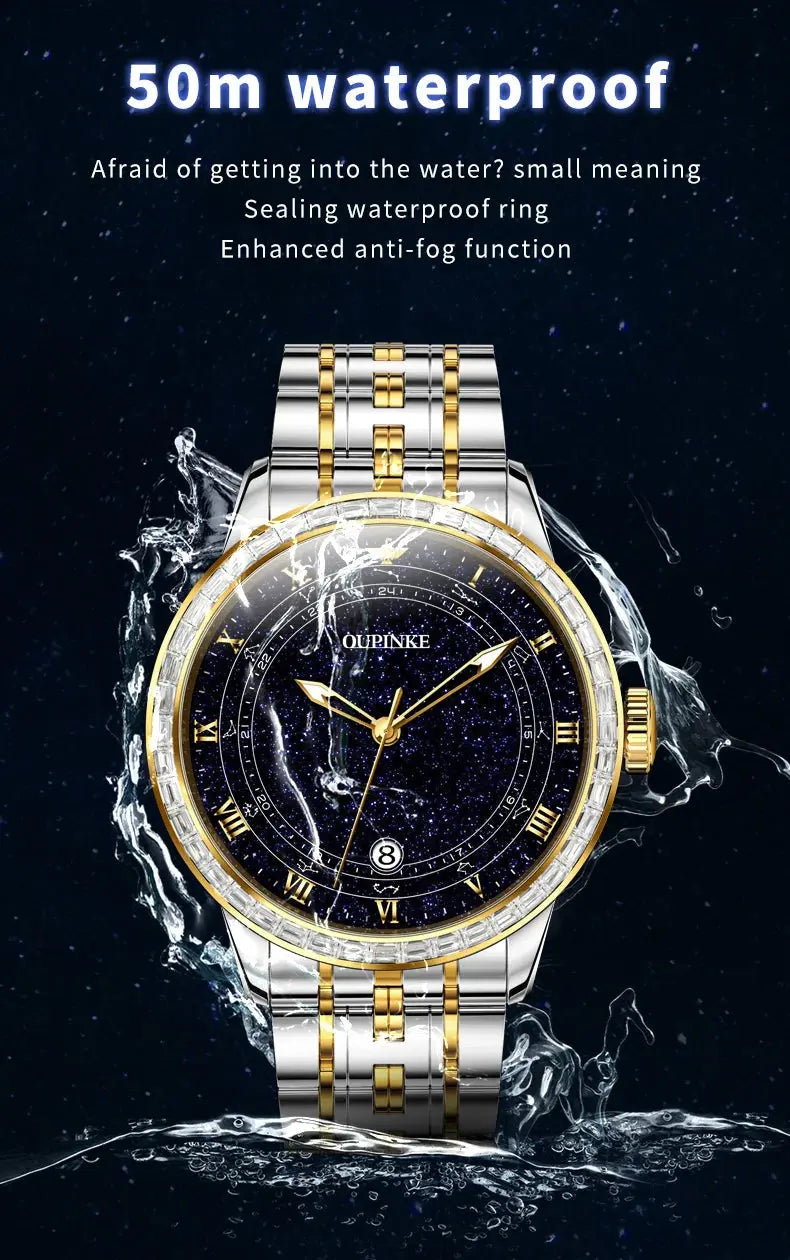 Original Automatic Watch for Men Luxury Japanese Diamond Luminous Inspirational Watches