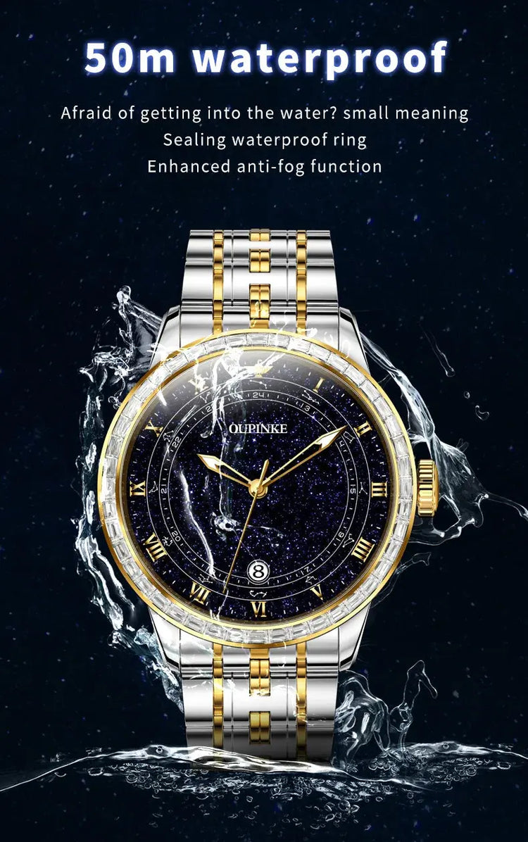 Original Automatic Watch for Men Luxury Japanese Diamond Luminous Inspirational Watches