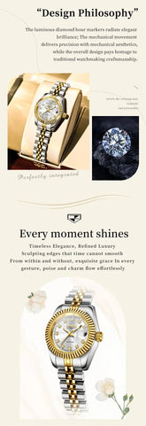 Automatic Mechanical Luxury Fashion Stainless Steel Women&