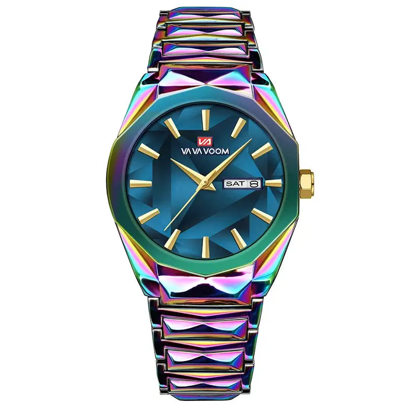 Geometric Stainless Steel Quartz Watch