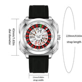 Roulette Sports Style Fashion Night Light Square Watch Inspirational Watches