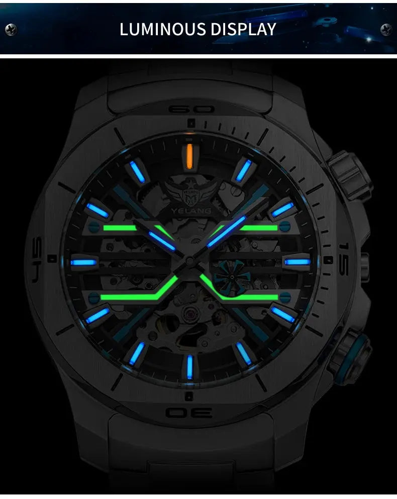 44mm Vintage Dial Luxury Sapphire Automatic Mechanical Waterproof Inspirational Watches