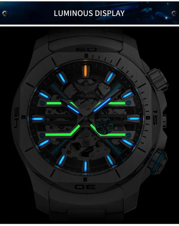 44mm Vintage Dial Luxury Sapphire Automatic Mechanical Waterproof Inspirational Watches