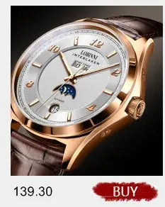 New LOBINNI Luxury Brand Seagull ST16K3-3A Automatic Mechanical Men&