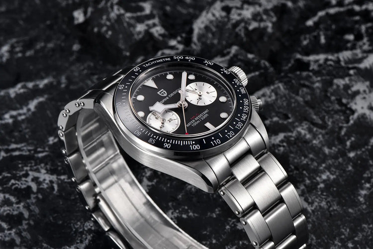 Panda Retro Sport Chronograph Luxury Quartz Watch For Men Sapphire mirror 10Bar Waterproof - Inspirational Watches