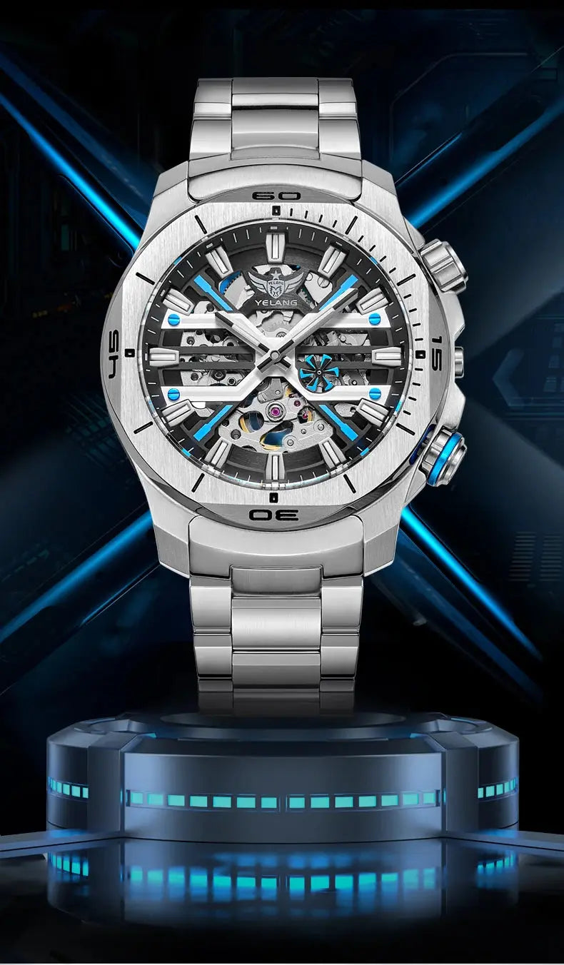 44mm Vintage Dial Luxury Sapphire Automatic Mechanical Waterproof Inspirational Watches