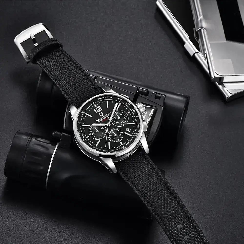 Chronograph Japan Vk63 Sport Quartz Wristwatch Sapphire Date 100m Waterproof - Inspirational Watches
