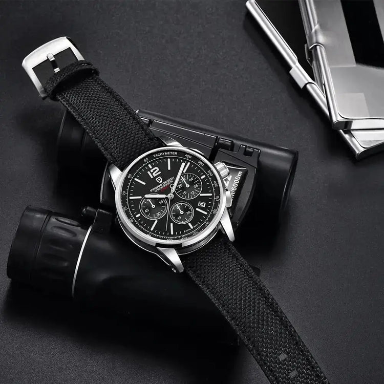 Chronograph Japan Vk63 Sport Quartz Wristwatch Sapphire Date 100m Waterproof - Inspirational Watches