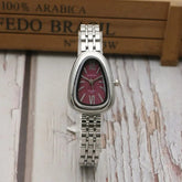 Brand Snake Head Dial Women Watch Luxury Ladies Quartz Watches Droplet Shaped Roman Numeral Steel Strap Wristwatches Gift Clock Inspirational Watches
