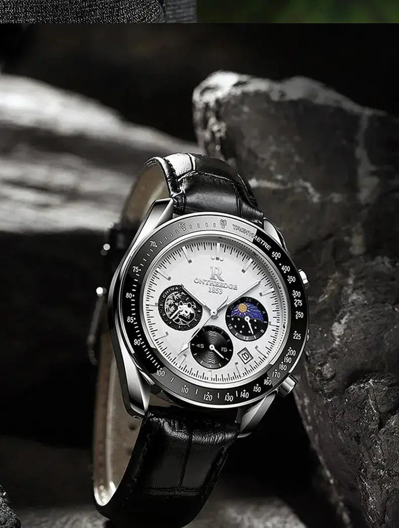 Chronograph Style Multifunction 6-Hand Big Dial Wristwatch for Business & Sports - Inspirational Watches