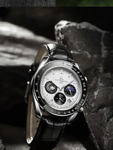 Chronograph Style Multifunction 6-Hand Big Dial Wristwatch for Business & Sports - Inspirational Watches