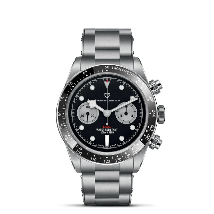 Panda Retro Sport Chronograph Luxury Quartz Watch For Men Sapphire mirror 10Bar Waterproof - Inspirational Watches