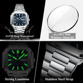 Square Fashion Man Waterproof Luminous Wristwatch Inspirational Watches