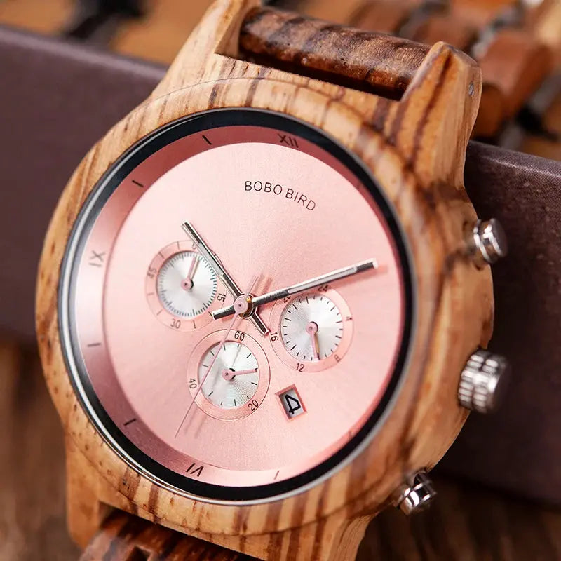 Wooden Watch with Auto Date Inspirational Watches