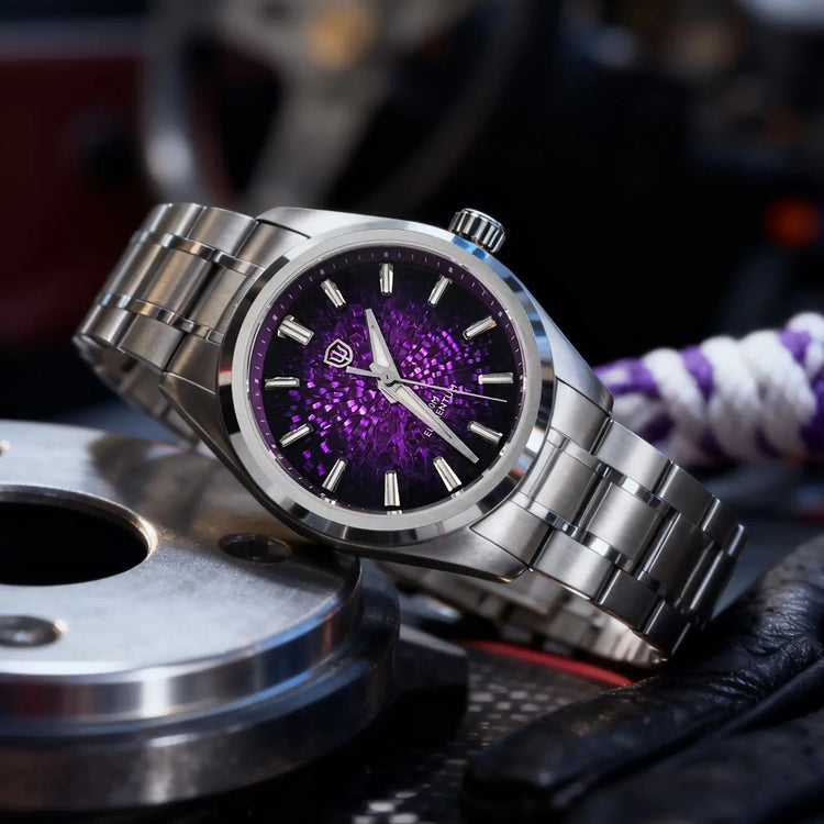 Watchdives WD0003C Quartz Watch VH31 Sweep Seconds Movement 38mm ice Crack Dial Sapphire Luminous 100m Waterproof Men Wristwatch Inspirational Watches