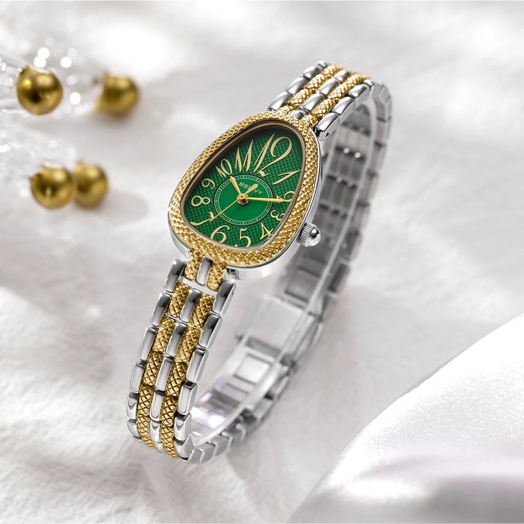 BERNY Snake-shaped Watch for Women Quartz Miyota 2035 Fashion Jewelry Bracelet Silver Gold Ladies Wristwatch Luxury Gift Watches Inspirational Watches