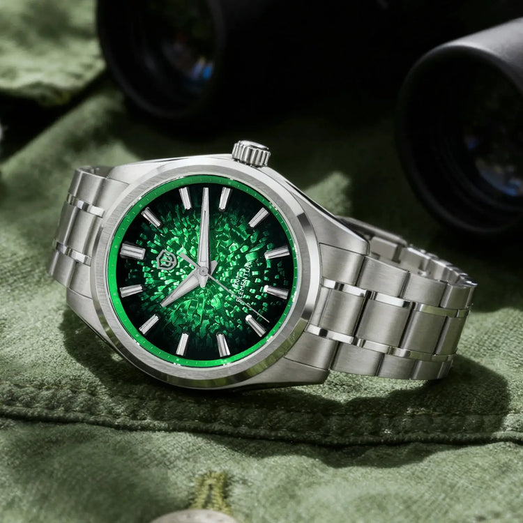 Watchdives WD0003C Quartz Watch VH31 Sweep Seconds Movement 38mm ice Crack Dial Sapphire Luminous 100m Waterproof Men Wristwatch Inspirational Watches