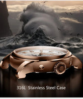 New LOBINNI Luxury Brand Seagull ST16K3-3A Automatic Mechanical Men&