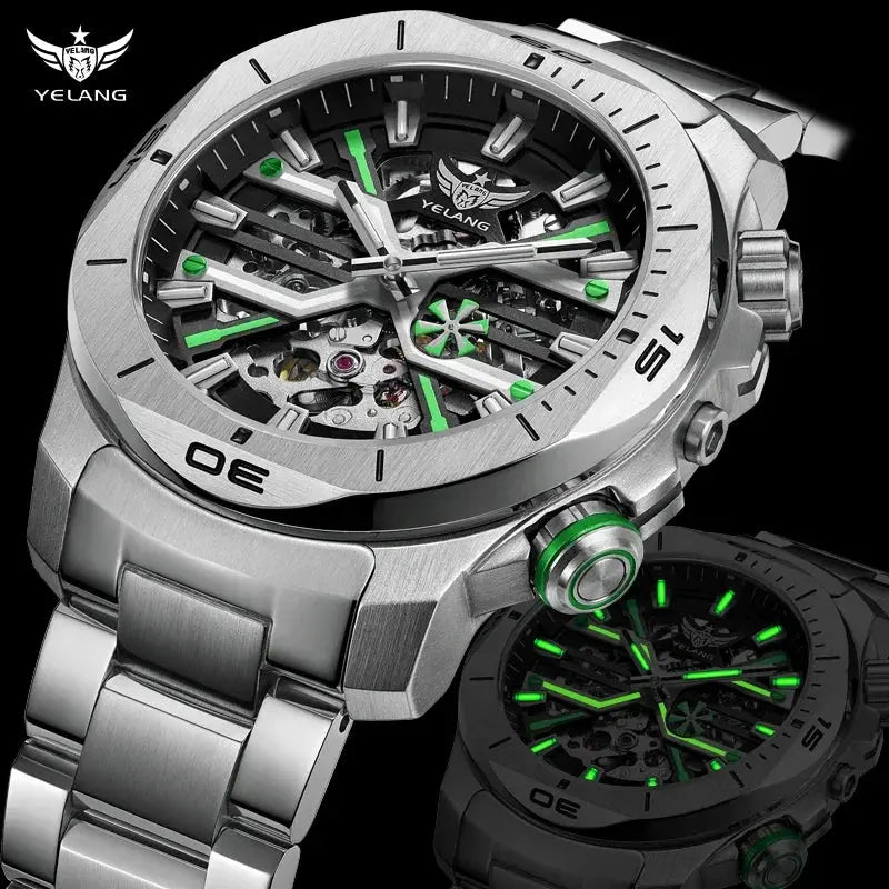 44mm Vintage Dial Luxury Sapphire Automatic Mechanical Waterproof Inspirational Watches