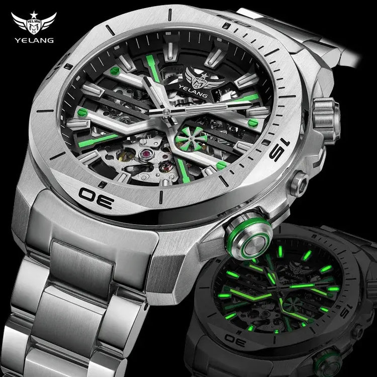 44mm Vintage Dial Luxury Sapphire Automatic Mechanical Waterproof Inspirational Watches