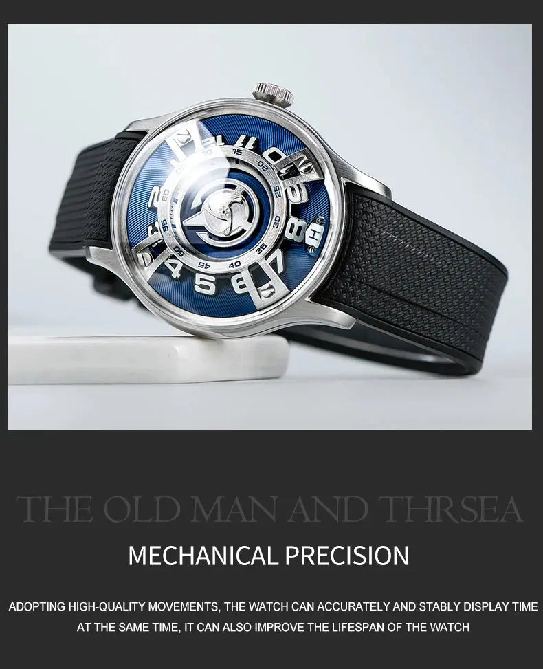 Curvature Engine Star Ship Automatic Super Luminous Blue Nightlight Automatic Inspirational Watches