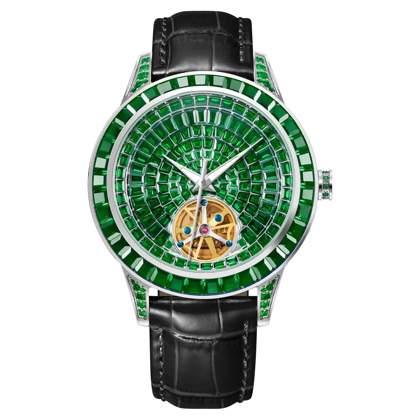 Diamonds Face Tourbillon Mechanical Luminous Waterproof Mechanical Inspirational Watches