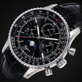 Sugess Watch Mens Moonphase Pilot Chronograph Mechanical Wristwatches Tianjin ST1908 Movement Swanneck Sapphire Crystal Luminous Inspirational Watches