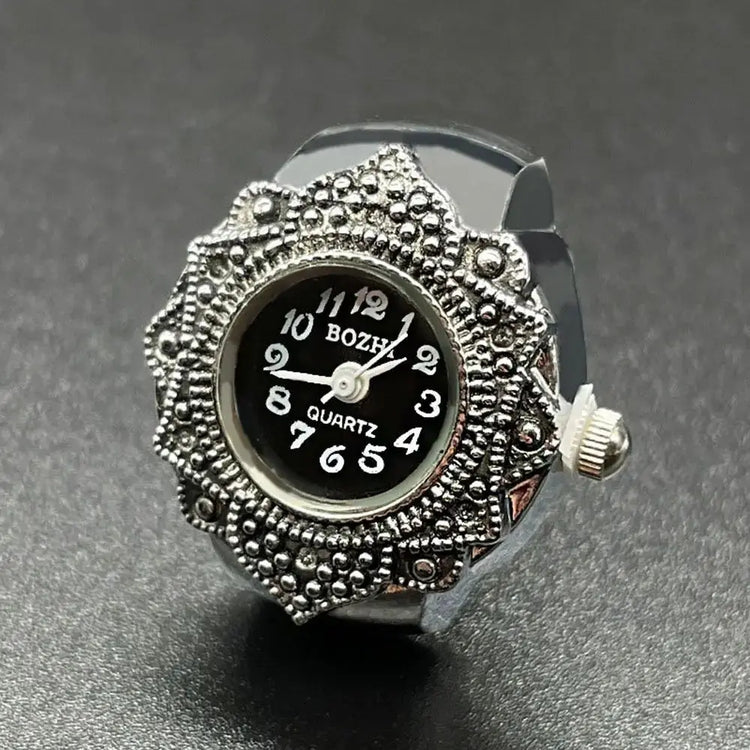 New Jewelry Clock Fashion Round Quartz Finger Rings Elastic Stretchy Rings Ring Watch Digital Watch Inspirational Watches