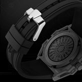 MEGIR Skeleton Dial Men Mechanical Watch Silicone Strap 316 Stainless Steel Case 50M Waterproof Automatic Wristwatches Men&