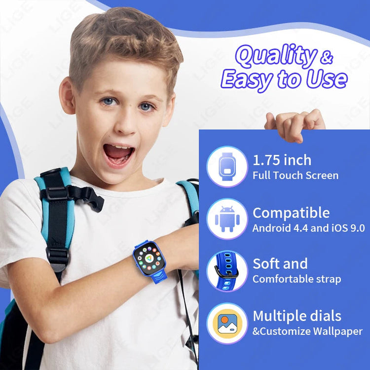 Multifunctional HD Touch Screen Music Games Kids Smartwatch Inspirational Watches