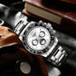 Automatic Watch with Ceramic Bezel Three Eyes Six Hands Waterproof Luminous - Inspirational Watches