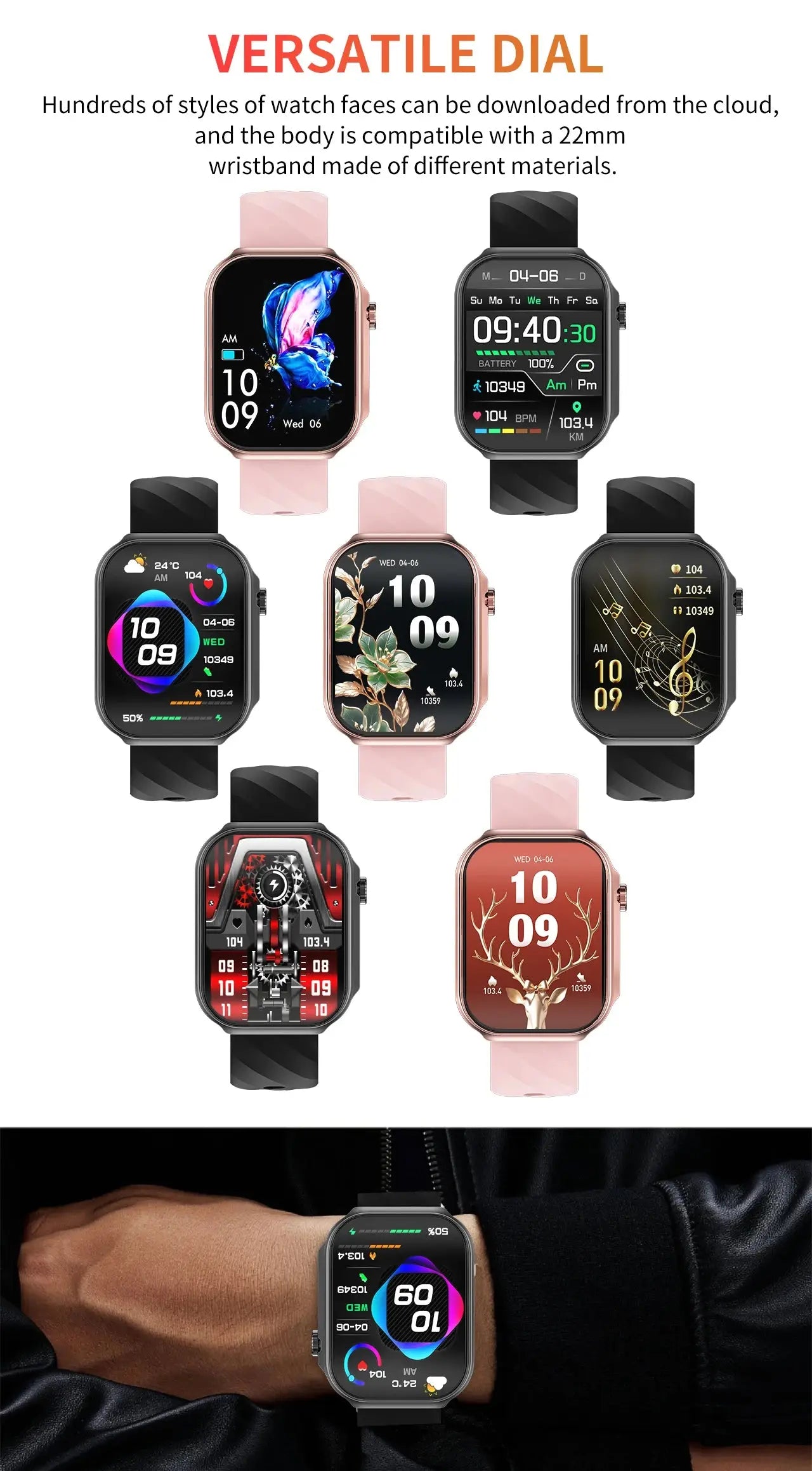 LIGE New 2.2-inch 3D Curved Screen Smart Watch With LED Light Thermometer Health Monitor Smartwatch BT Call Sports Fitness Watch Inspirational Watches