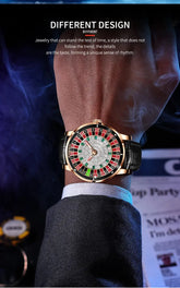 Design Automatic Mechanical Watch Movement Rotating Dial Roulette Watch - Inspirational Watches