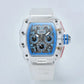 six-pin multi-functional running second engraving hollow quartz watch - Inspirational Watches