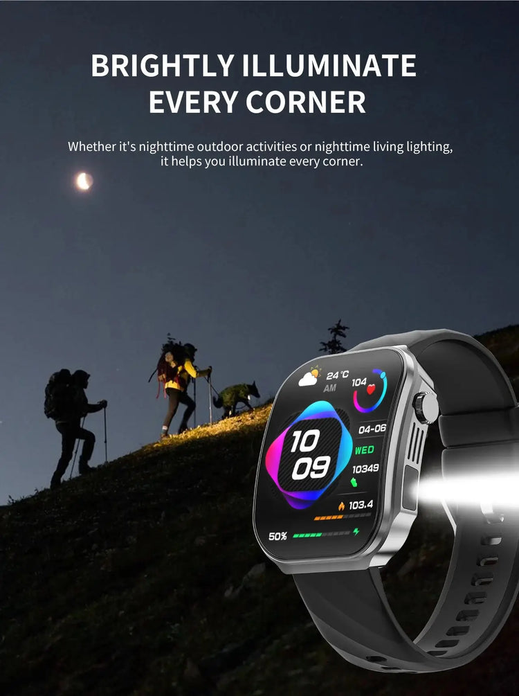 LIGE New 2.2-inch 3D Curved Screen Smart Watch With LED Light Thermometer Health Monitor Smartwatch BT Call Sports Fitness Watch Inspirational Watches