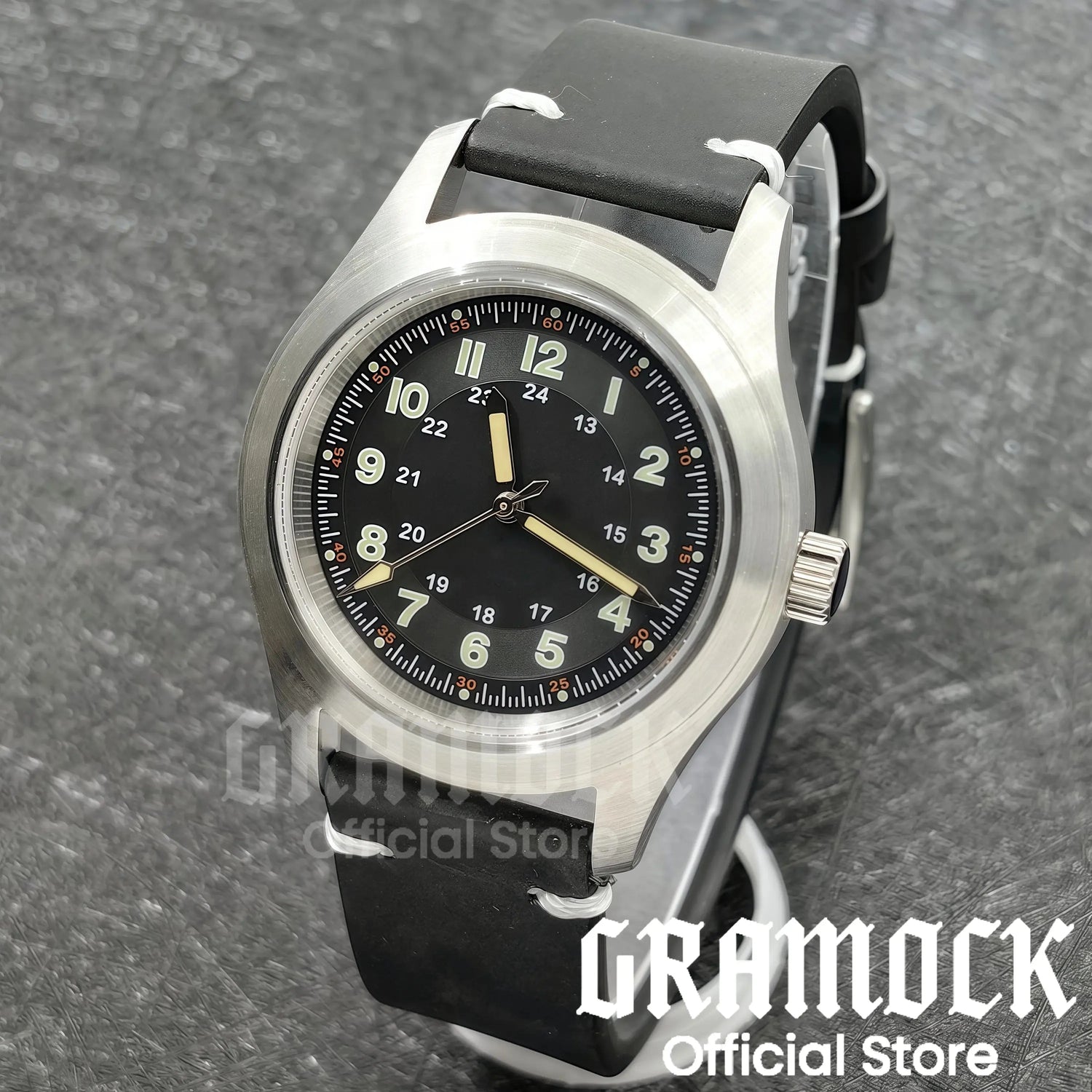 Retro Watch 200m Waterproof Leather Bracelet Domed Sapphire Pilot Dive - Inspirational Watches