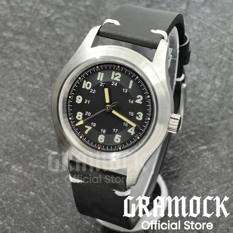 Retro Watch 200m Waterproof Leather Bracelet Domed Sapphire Pilot Dive - Inspirational Watches