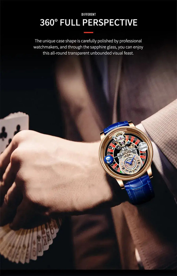 Relogio PINDU Fixed Roulette Watch Latest Design Quartz Watch Men Waterproof Leather Man Wristwatch Upgraded Version Inspirational Watches