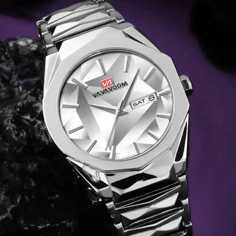 Geometric Stainless Steel Quartz Watch