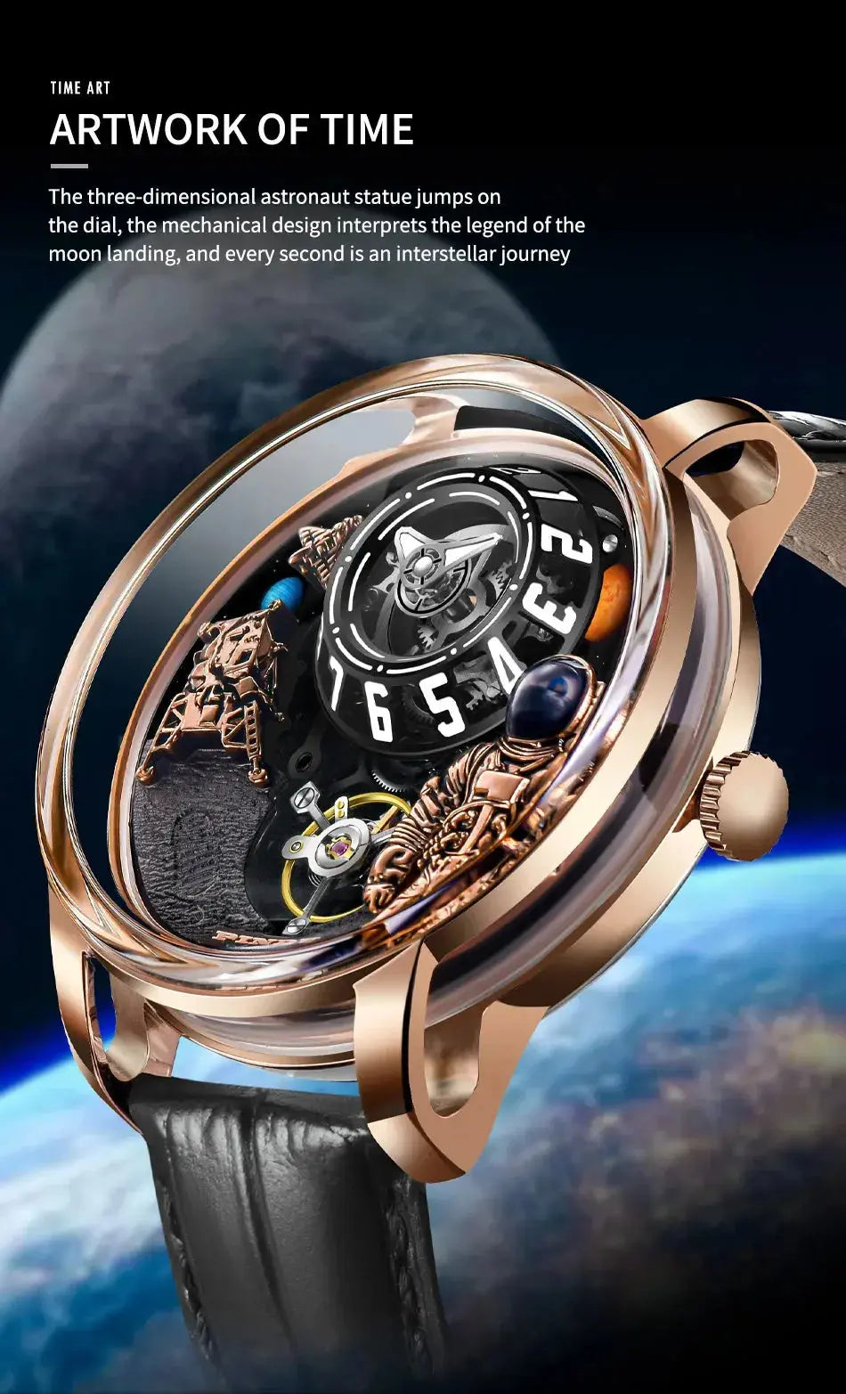 Space Series Unique Design Three-dimensional Dial Mechanical Watch - Inspirational Watches