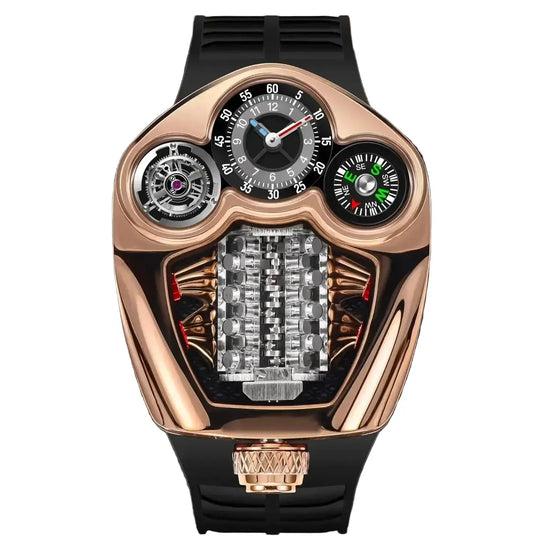 Engine-Inspired Swiss Quartz Watch