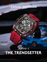 Mechanical Watch for Men Fashion Sport Analog Automatic Wristwatch Skeleton Stainless 50M Waterproof Watches with Tonneau Dial Inspirational Watches