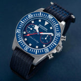 SEESTERN Chronograph Man of Watch Mechanical Tianjin ST1901 Movement Sapphire Wristwatches Nylon Sticker Strap Luminous Skeleton Inspirational Watches