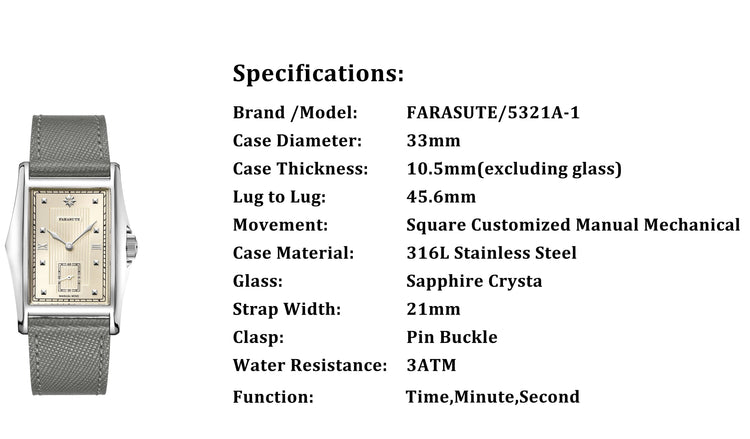 Square Dial Mechanical Movement Inspirational Watches