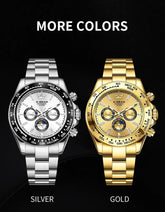 Automatic Watch with Ceramic Bezel Three Eyes Six Hands Waterproof Luminous - Inspirational Watches