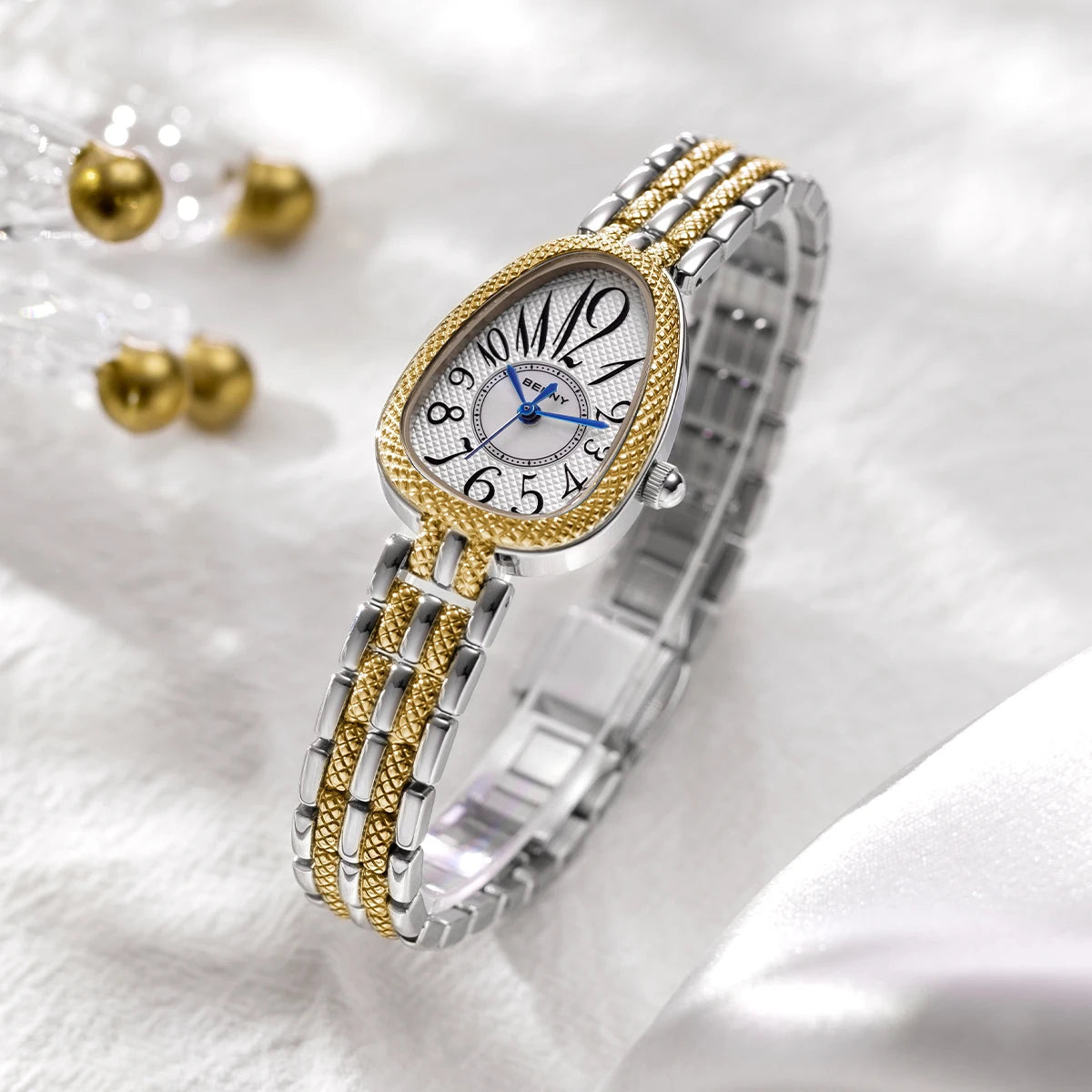 BERNY Snake-shaped Watch for Women Quartz Miyota 2035 Fashion Jewelry Bracelet Silver Gold Ladies Wristwatch Luxury Gift Watches Inspirational Watches