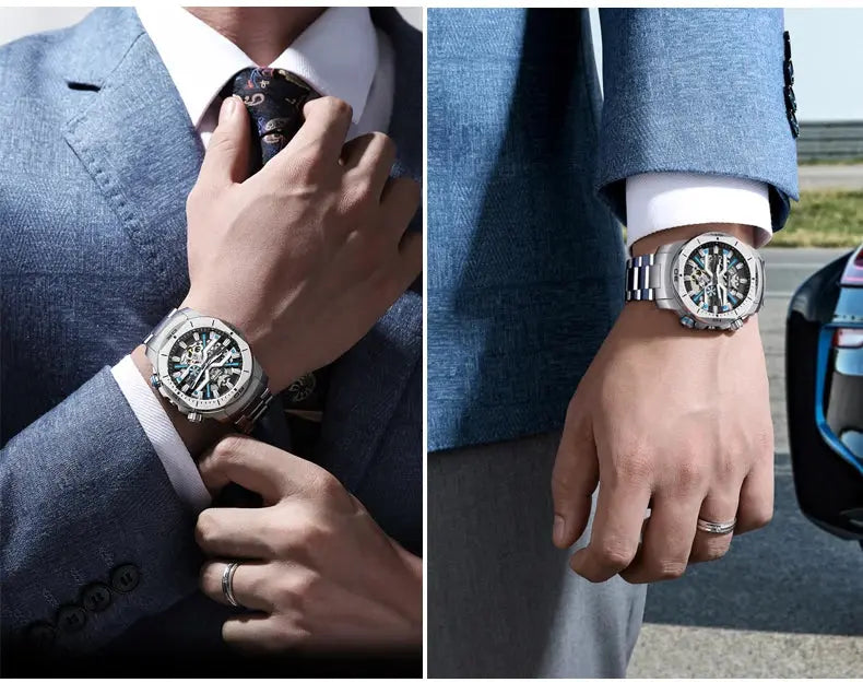 44mm Vintage Dial Luxury Sapphire Automatic Mechanical Waterproof Inspirational Watches