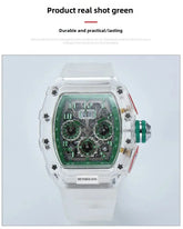 six-pin multi-functional running second engraving hollow quartz watch - Inspirational Watches