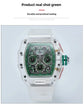 six-pin multi-functional running second engraving hollow quartz watch - Inspirational Watches