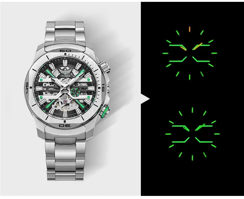 44mm Vintage Dial Luxury Sapphire Automatic Mechanical Waterproof Inspirational Watches